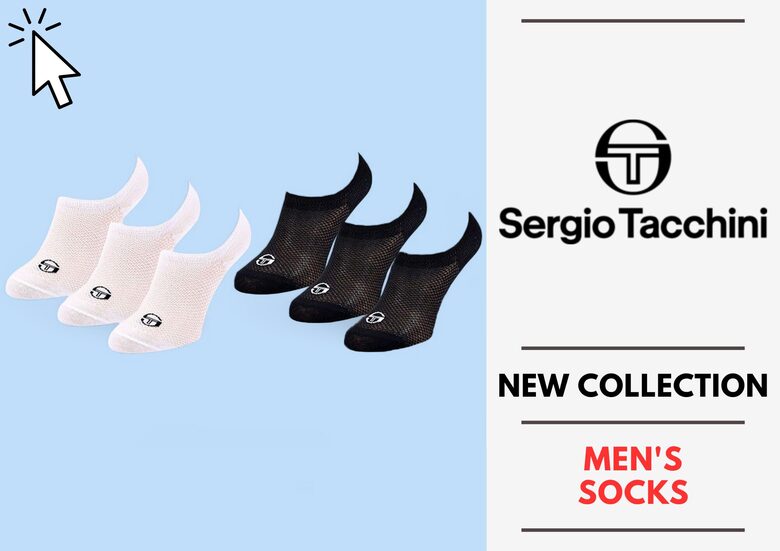SERGIO TACCHINI MEN'S NO-SHOW SOCKS 3 PCS. PACK COLLECTION - WITH SIZE RANGE - 1,5 EUR / PACK