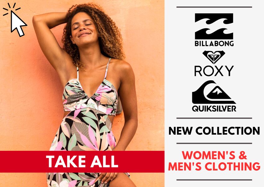 BILLABONG, QUIKSILVER AND ROXY WOMEN'S AND MEN'S COLLECTION - 10,5 EUR / PC